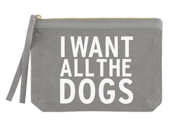 All Dogs Grey Canvas Pouch